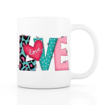 Love szives fehér bögre