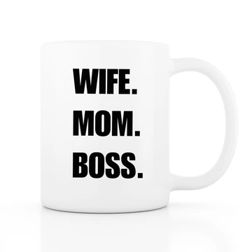 MOM BOSS fehér bögre