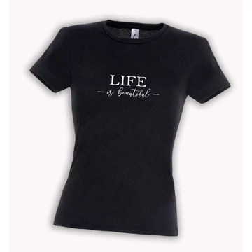 Life beauty női fekete póló