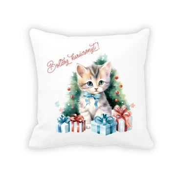 Párna karácsonyi cicás