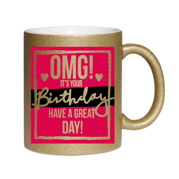 OMG Happy Birthday arany